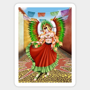 Christmas Quetzalcoatl Skirt Rudos Mask Background Sticker